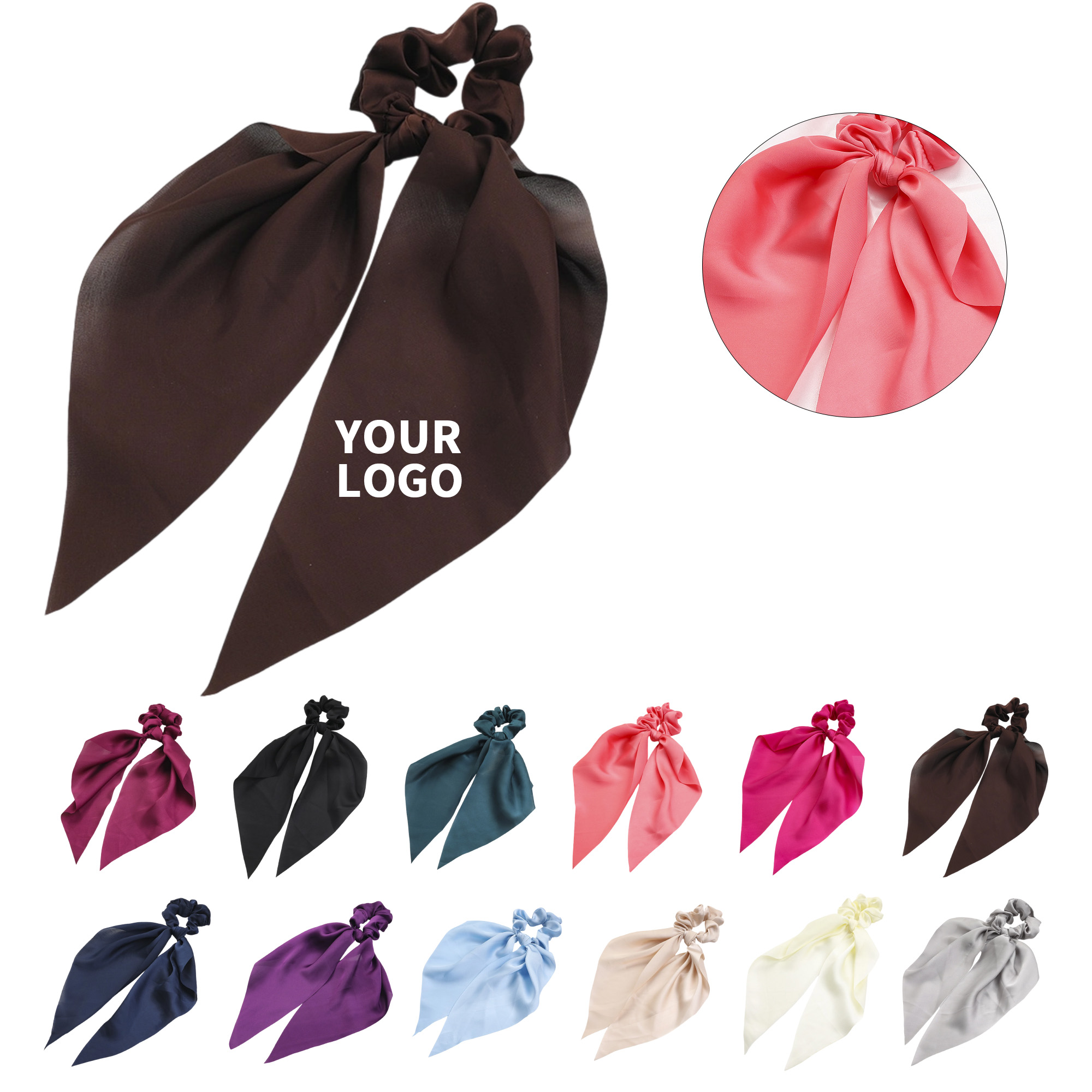 Polyester Hair Scrunchie With Heat Transfer Logo 15