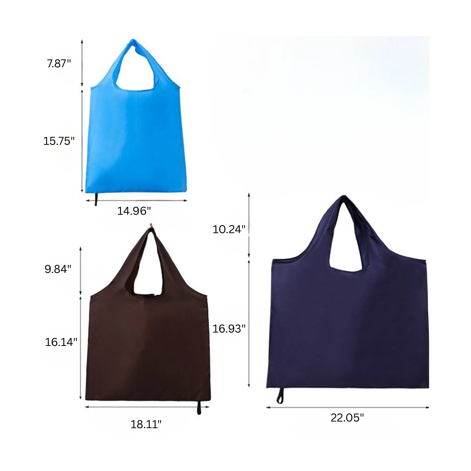 22.05" x 16.93" Reusable Polyester Tote Bag Bundle 12