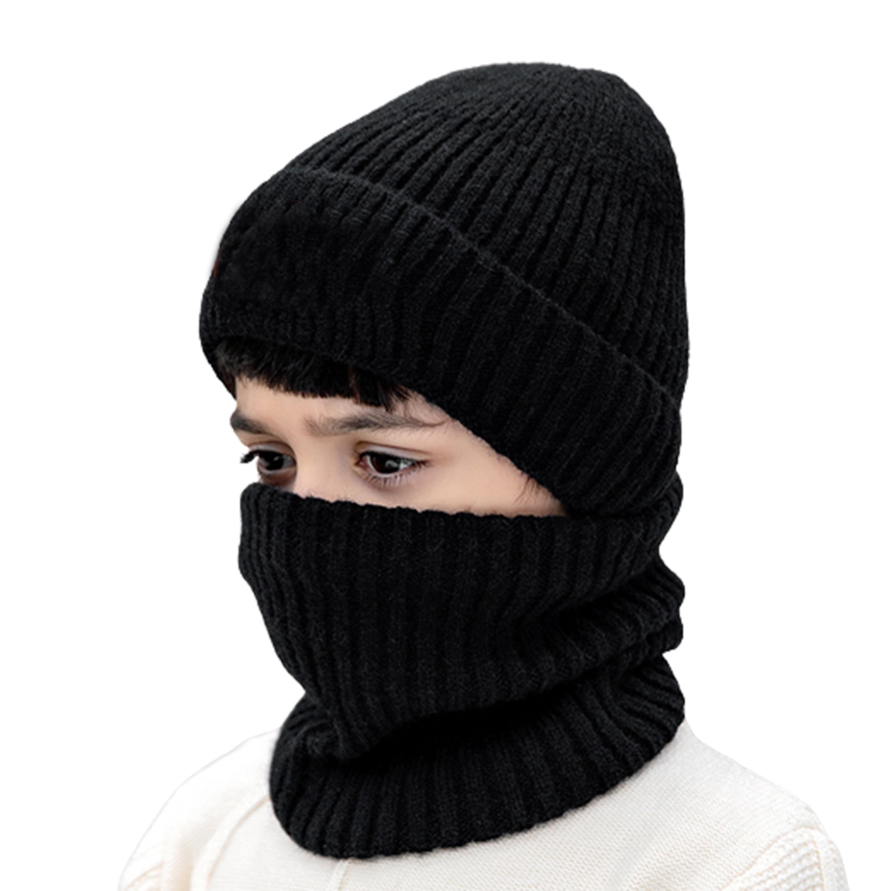 Winter Knit Children Hat W/ Scarf 2
