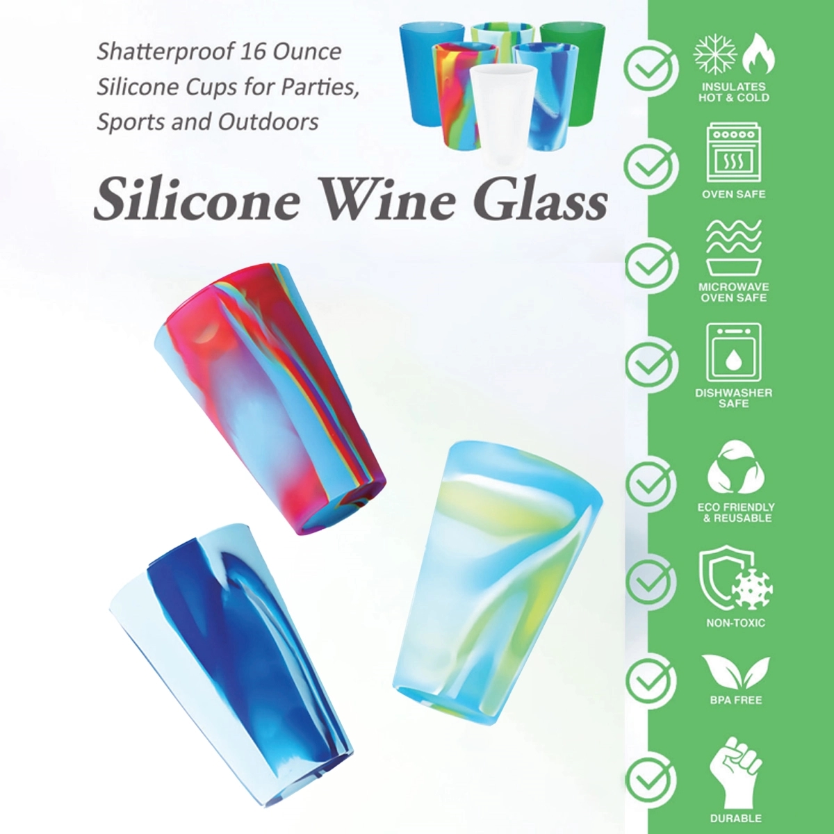16 Oz Silicone Pint Wine Glass 2