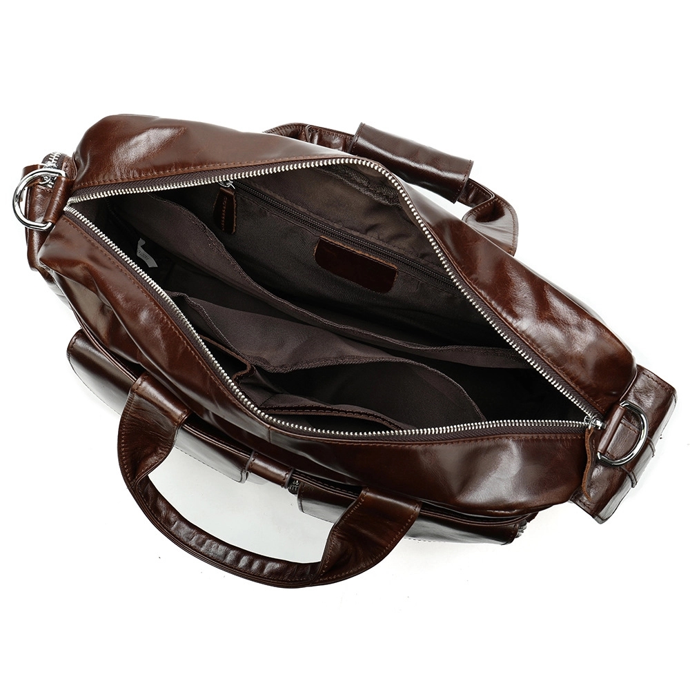 Genuine Leather Briefcase w/ Luggage Strap 4