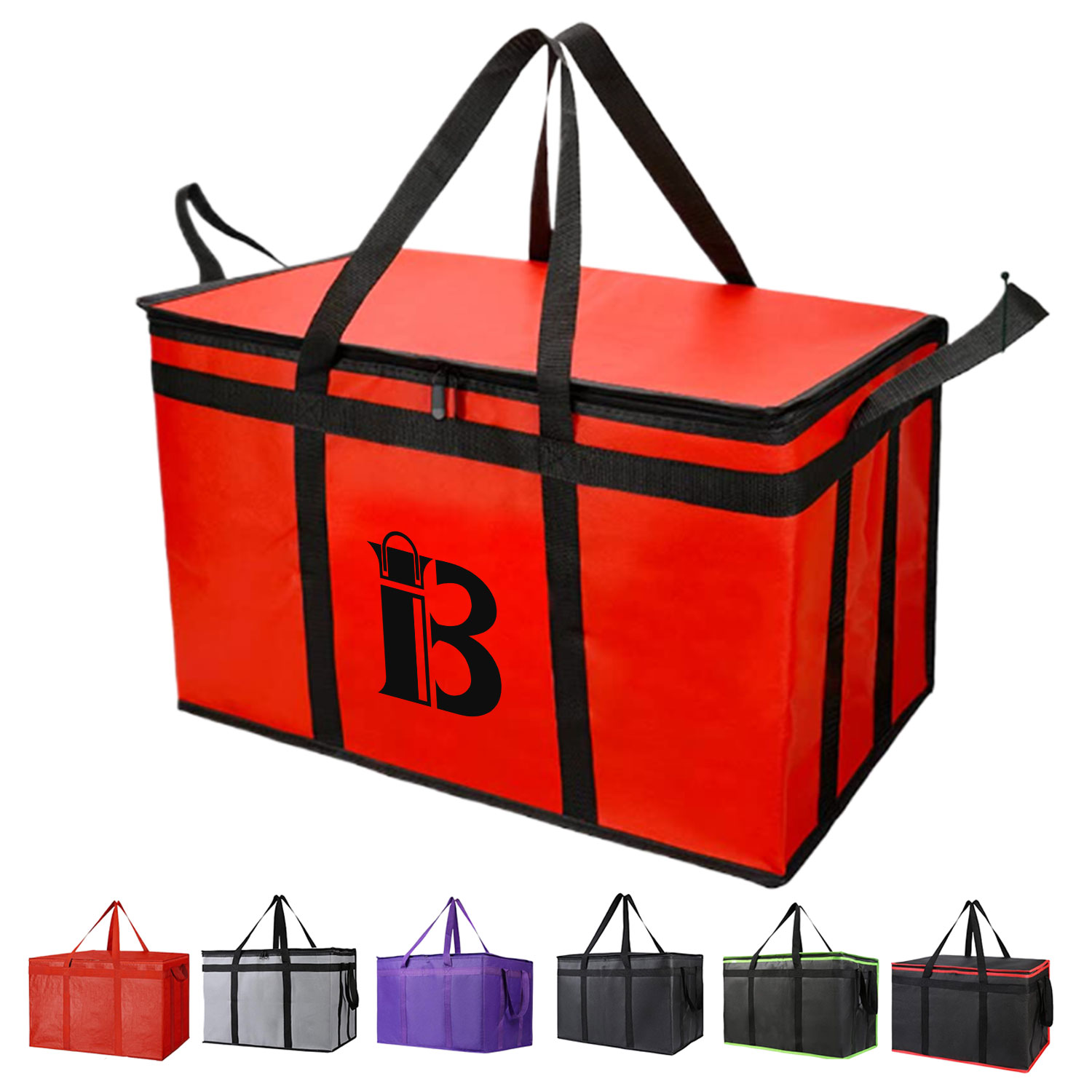 77L Insulated Non-Woven Food Delivery Bag w/ Custom Logo