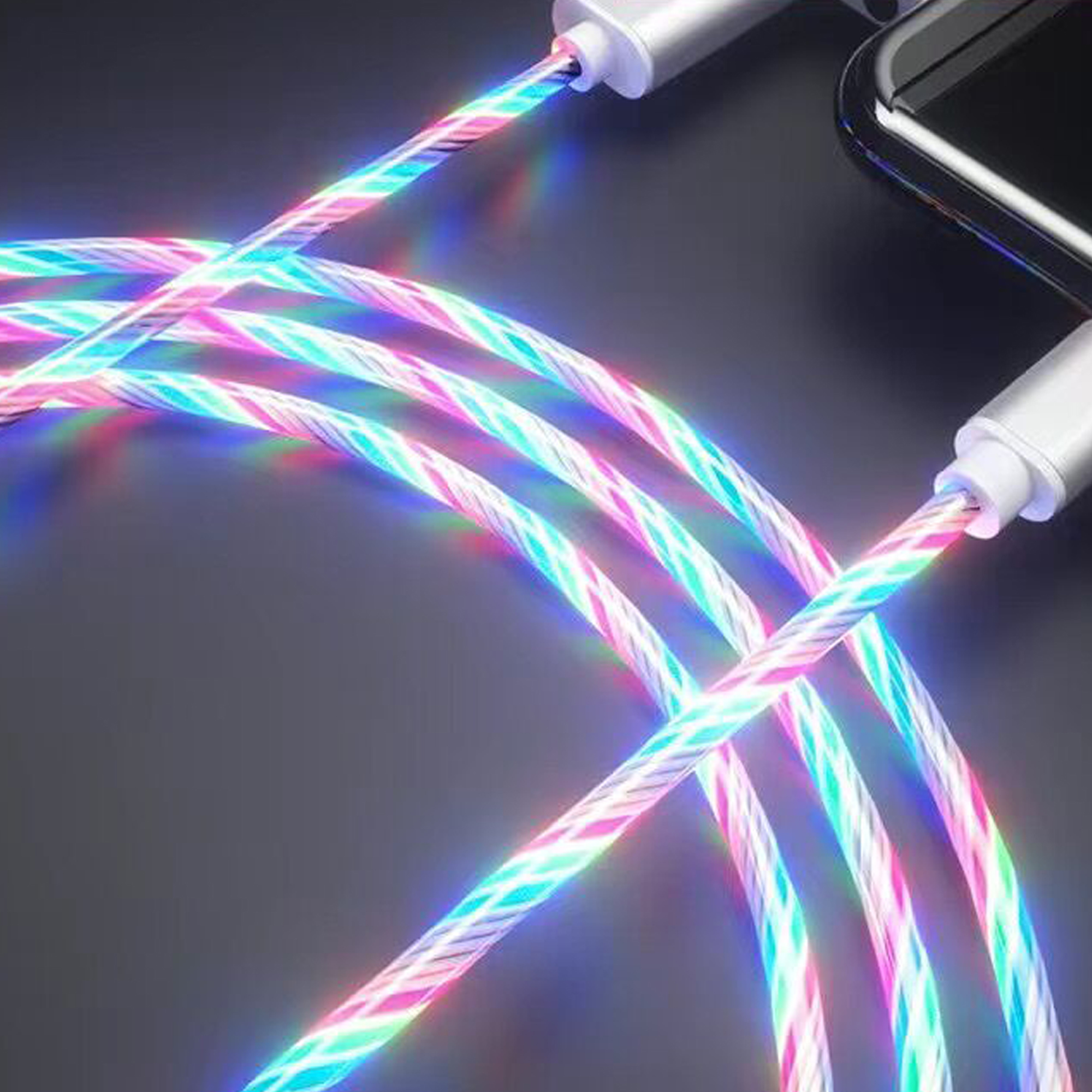 3-in-1 LED Glow Charging Cable with Magical Light Flow 2