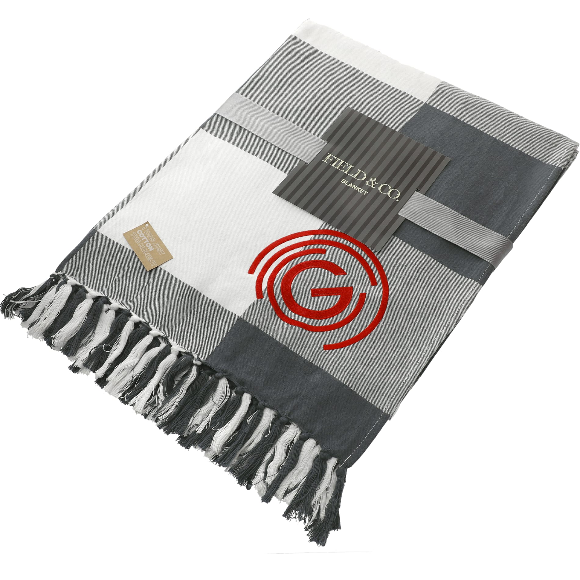 Field & Co. 100% Organic Cotton Check Throw Blanke 47