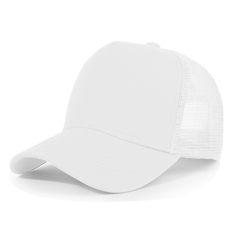 Stock Solid Color Cotton 5-Panel Trucker Cap 76