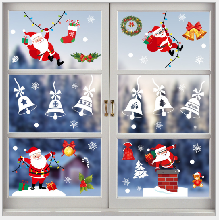 Window Snowman Gel Set Christmas Glass Sticker 3