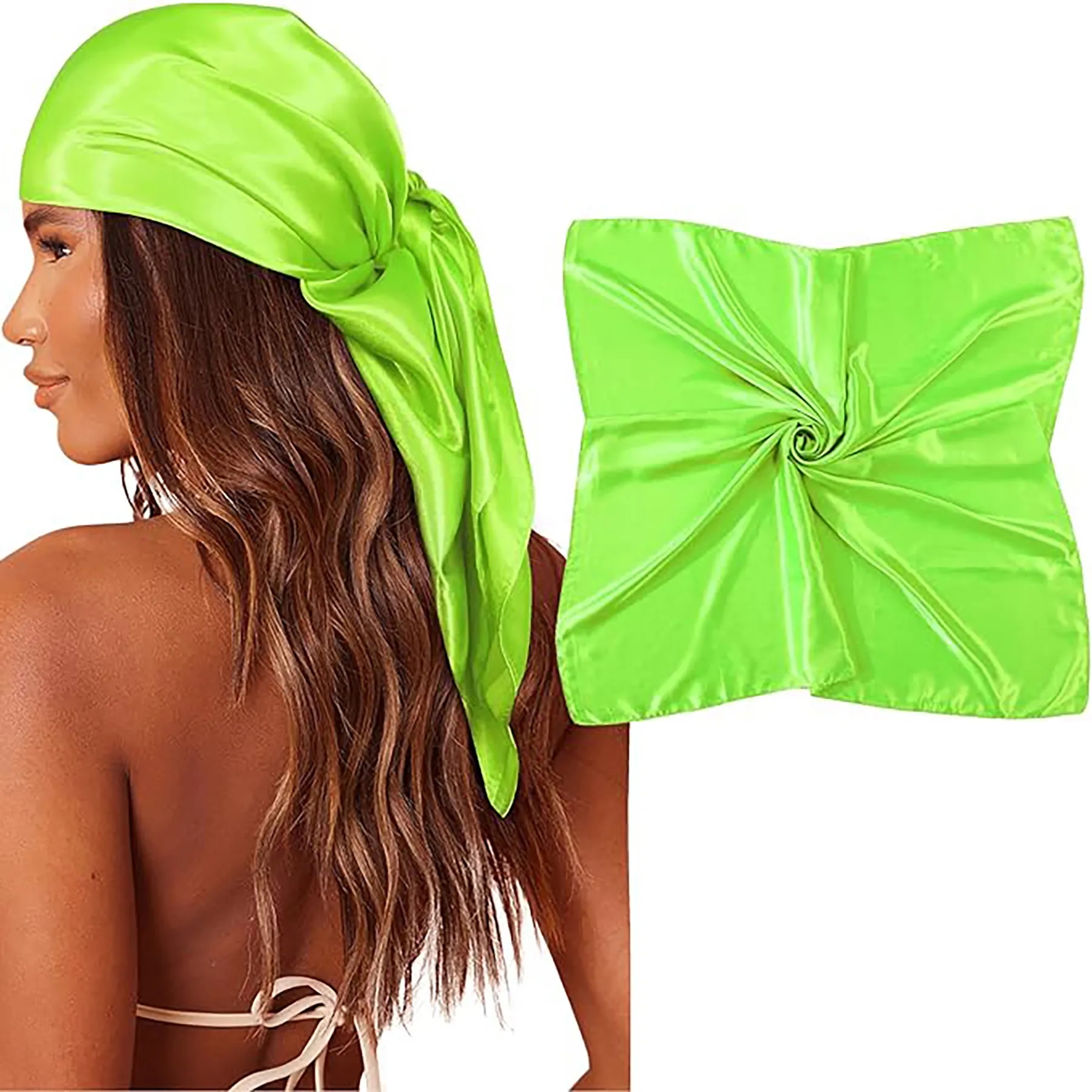 35" Large Square Silk Bandana 8