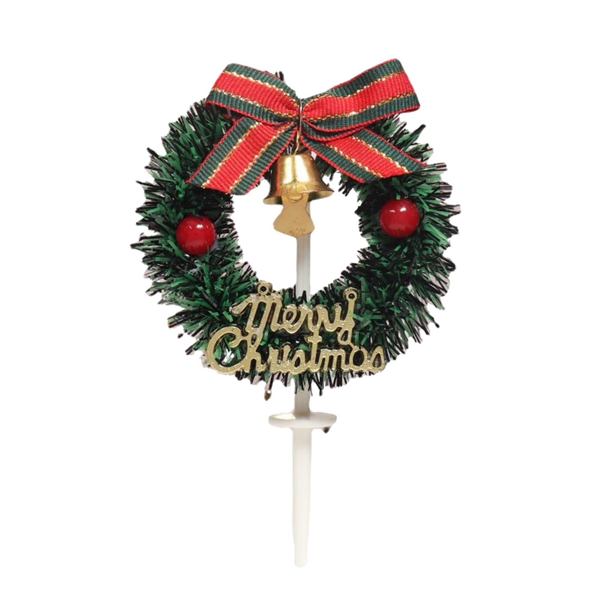 Christmas Wreath Cake Toppers with Bells 12