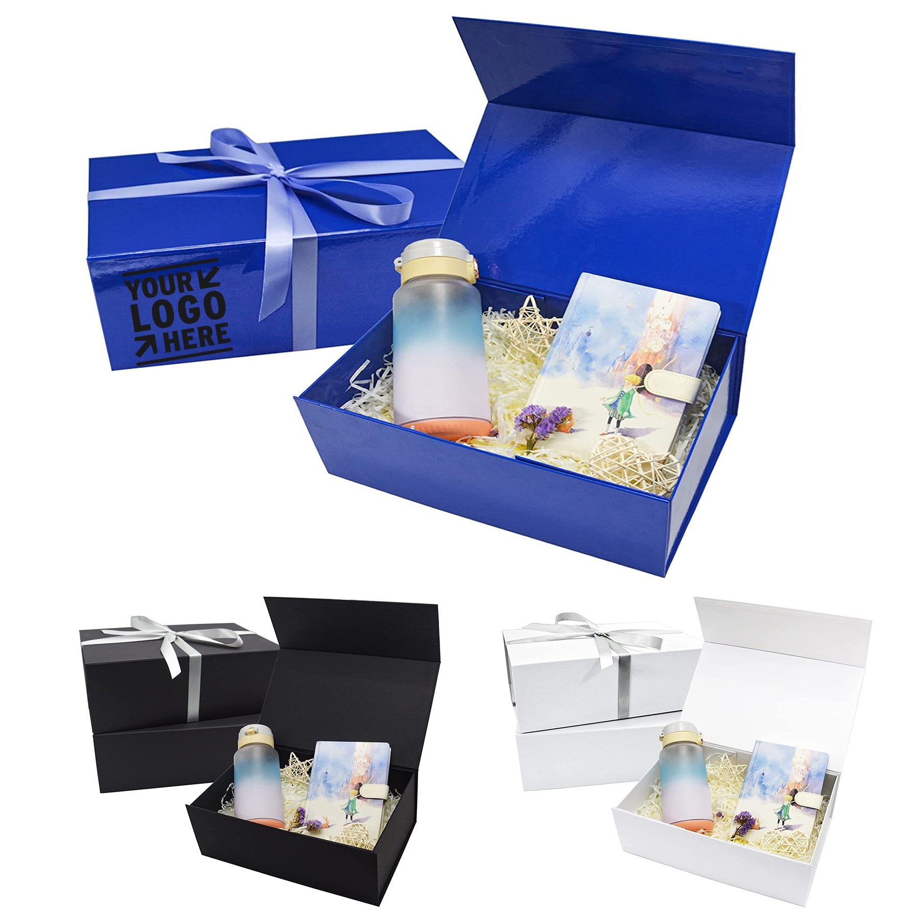 12.5 x 8.5 x 4.75 Inches Collapsible Gift Box with Ribbons with Magnetic Lid 2