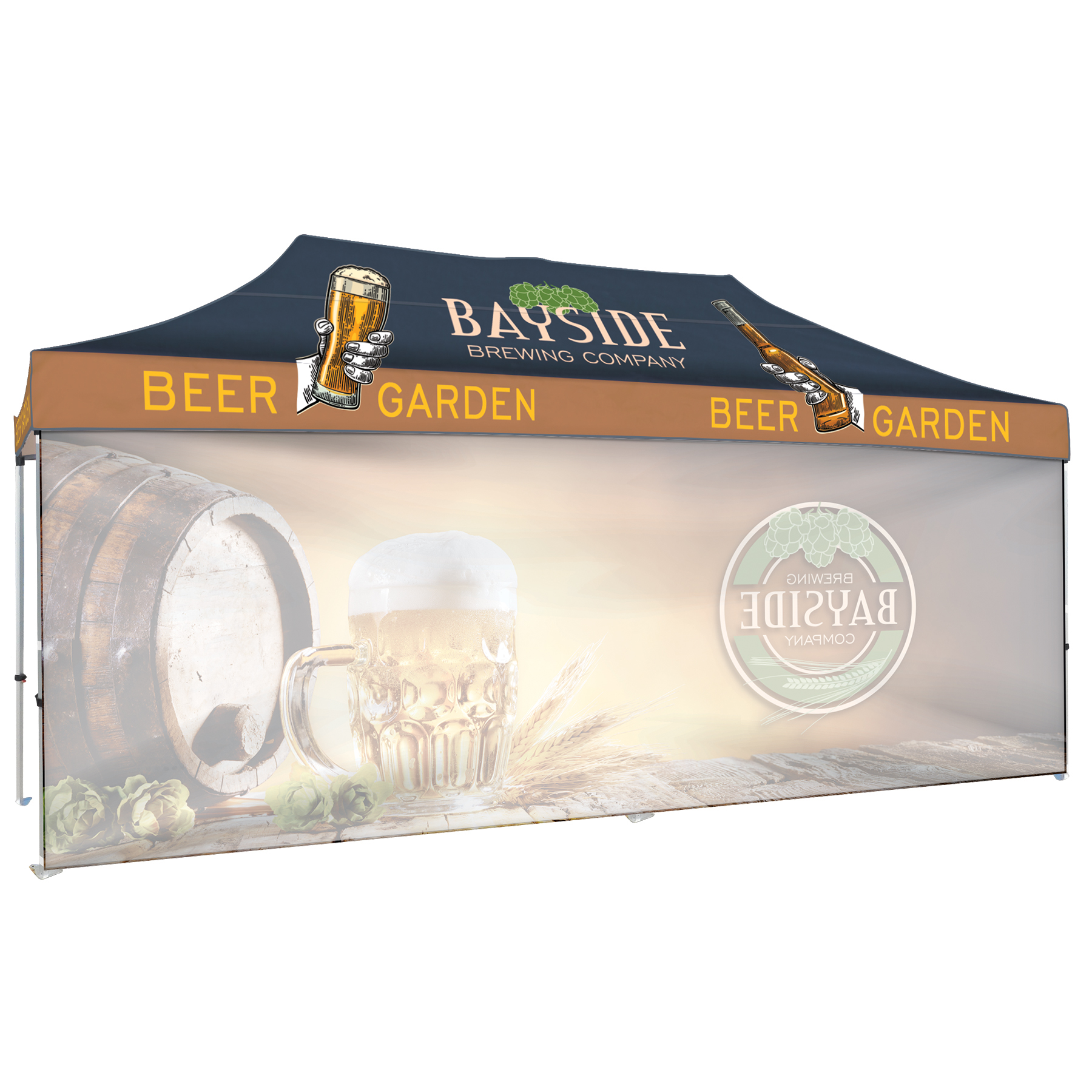 10' x 20' Heavy Duty Canopy Tent with One Full Wall 14
