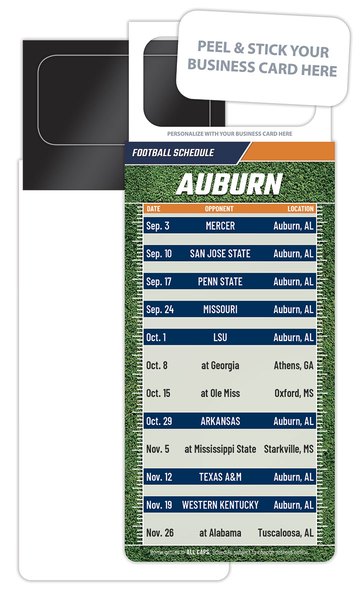 Pro Football Schedule Magnet - Peel and Stick Business Card (3.5x9)