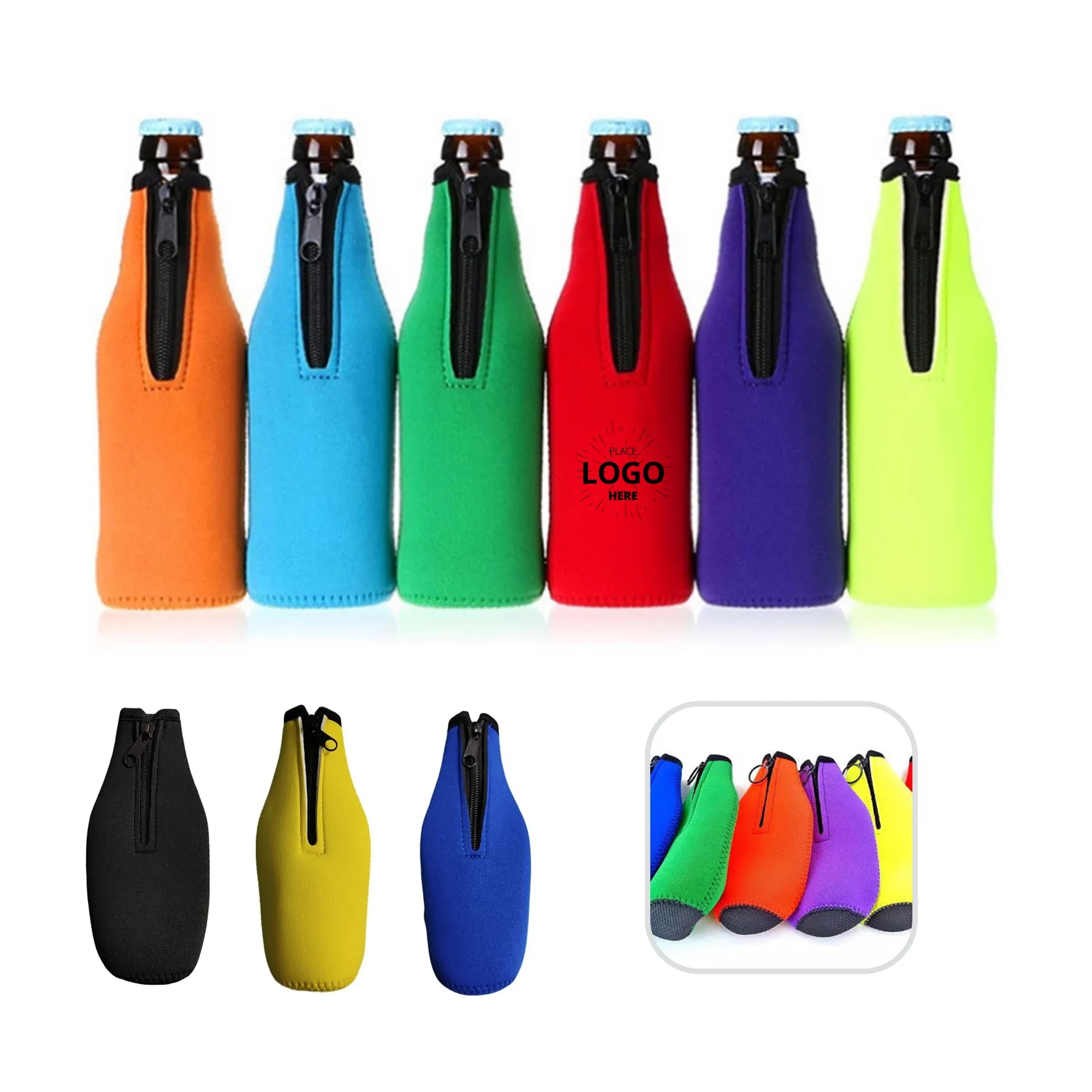 Neoprene Beer Bottle Sleeves, custom koozie with logo imprint 4