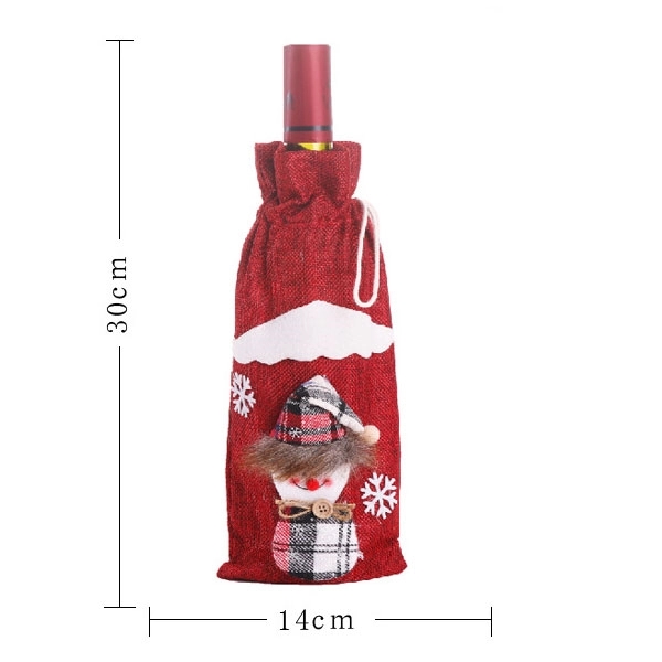 Christmas Snowman Santa Wine Bottle Cover Bag 8
