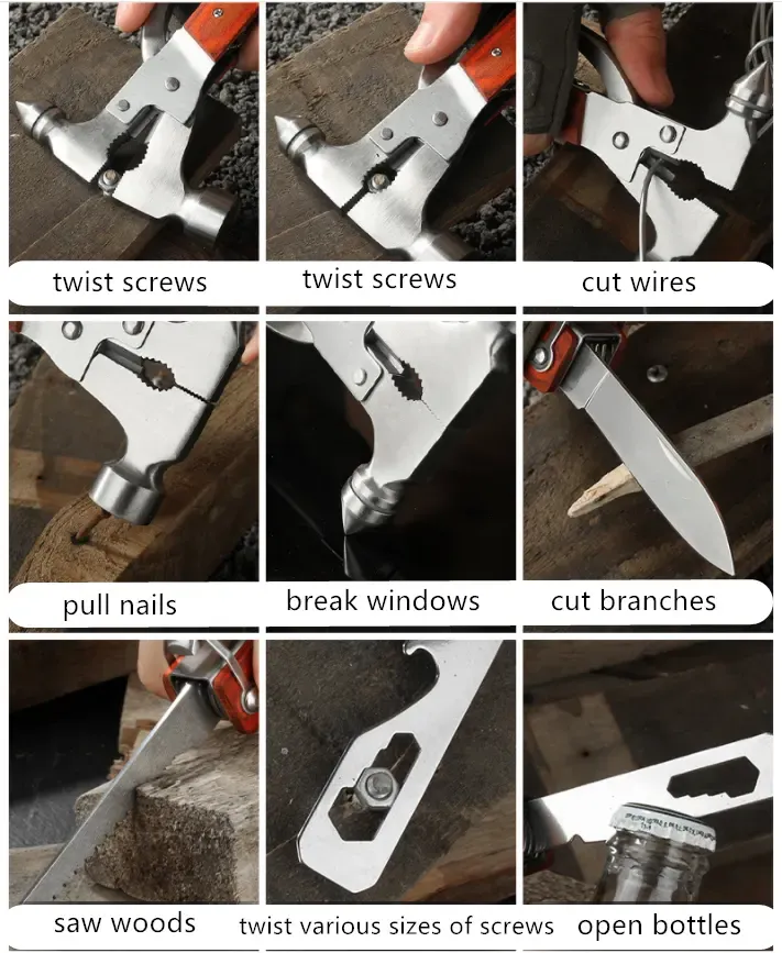 Survival Kits Multitool Safety Hammer 5