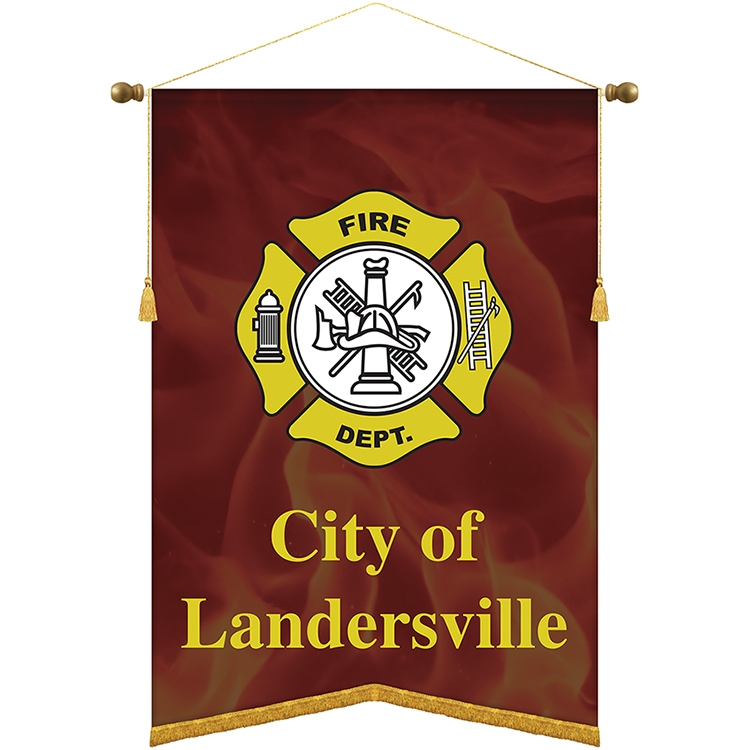 30" x 42" Podium Banner, Angle Cut/ with Fringe 2