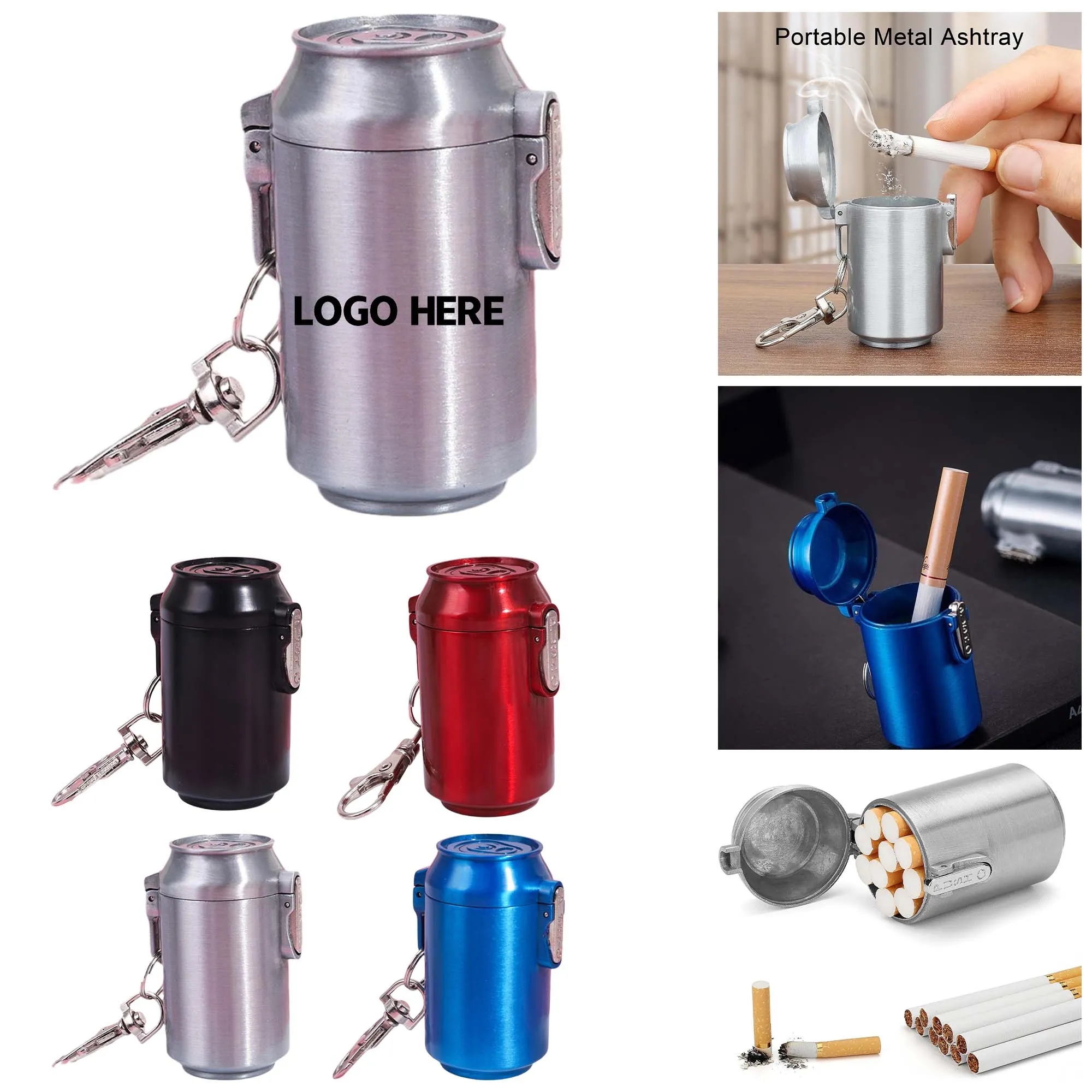 Portable Mini Coke Can Ashtray Keychain 6