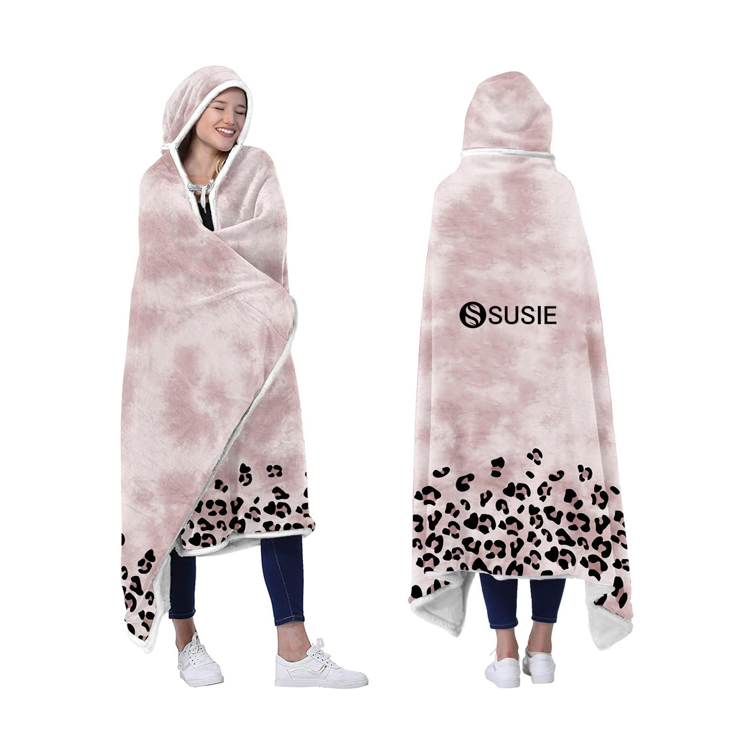 Fleece Wearable Blanket Hoodie, custom hoodie or sweatshirt with logo imprint 9
