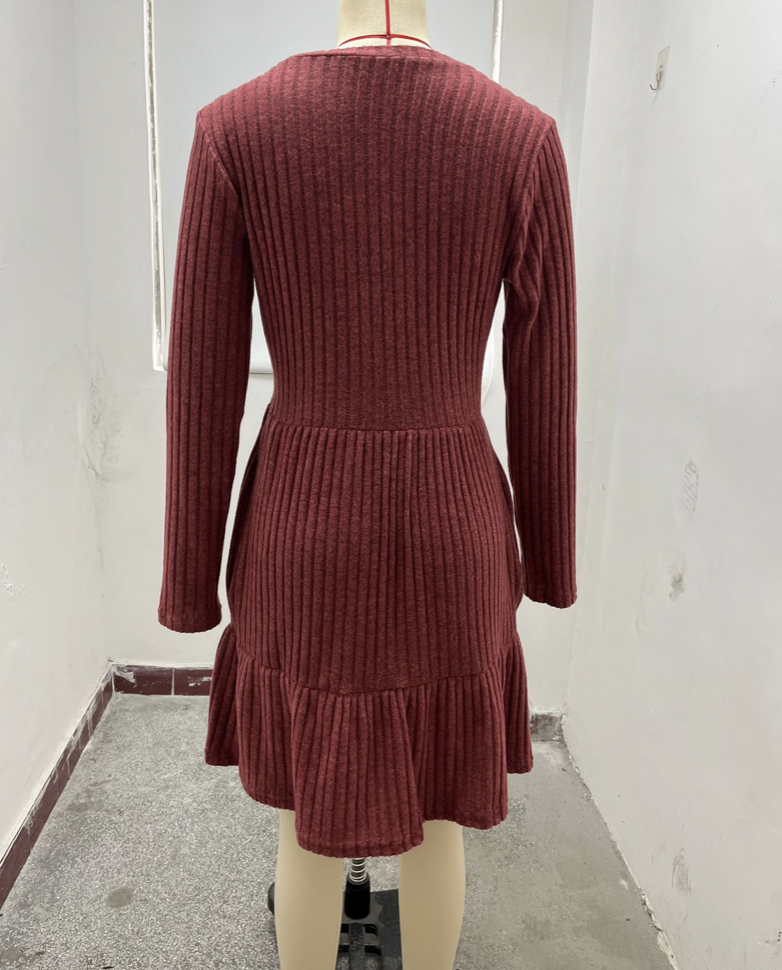 Women Long Sleeve Fall Dresses with Pockets 8