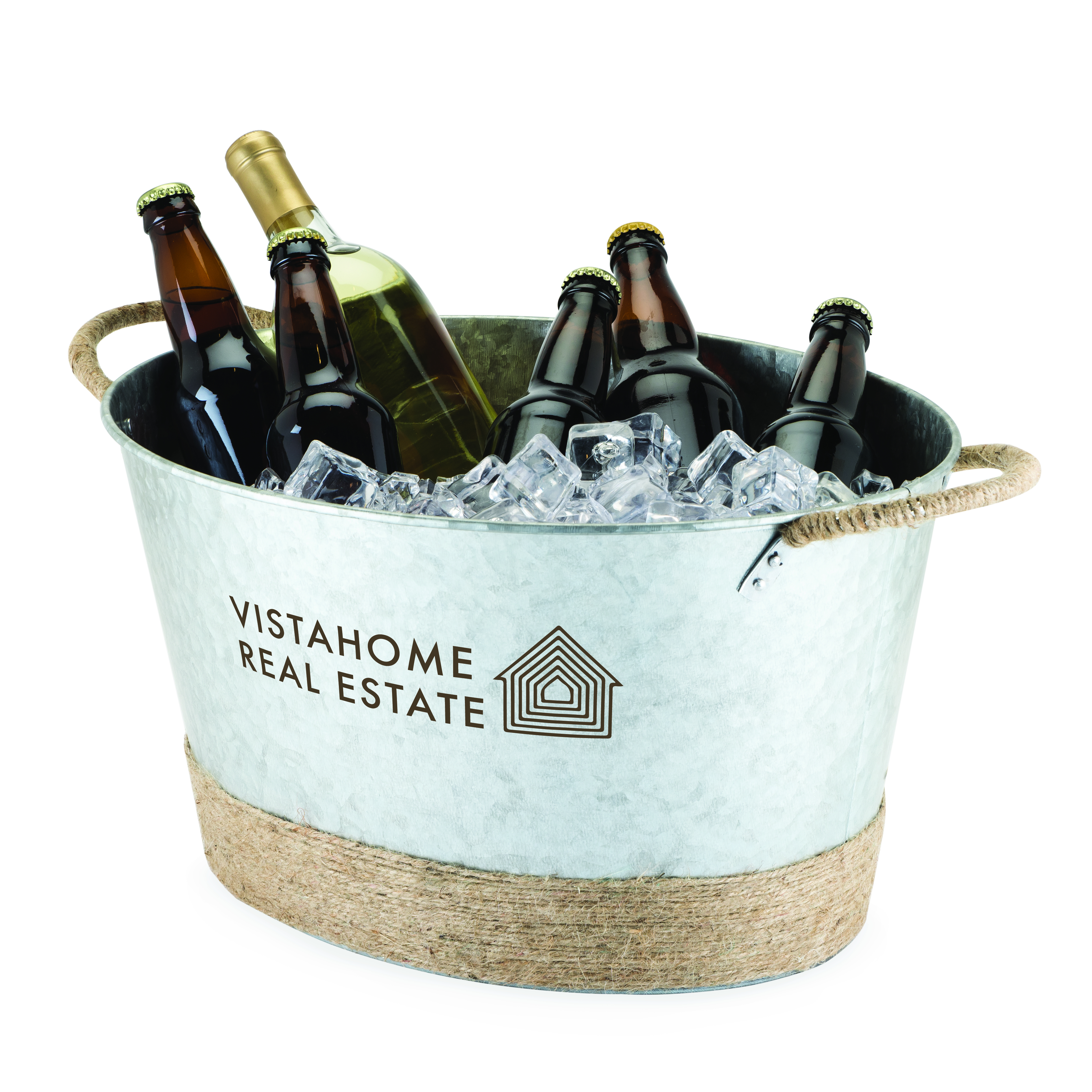 Twine Living® Jute Wrapped Galvanized Ice Tub