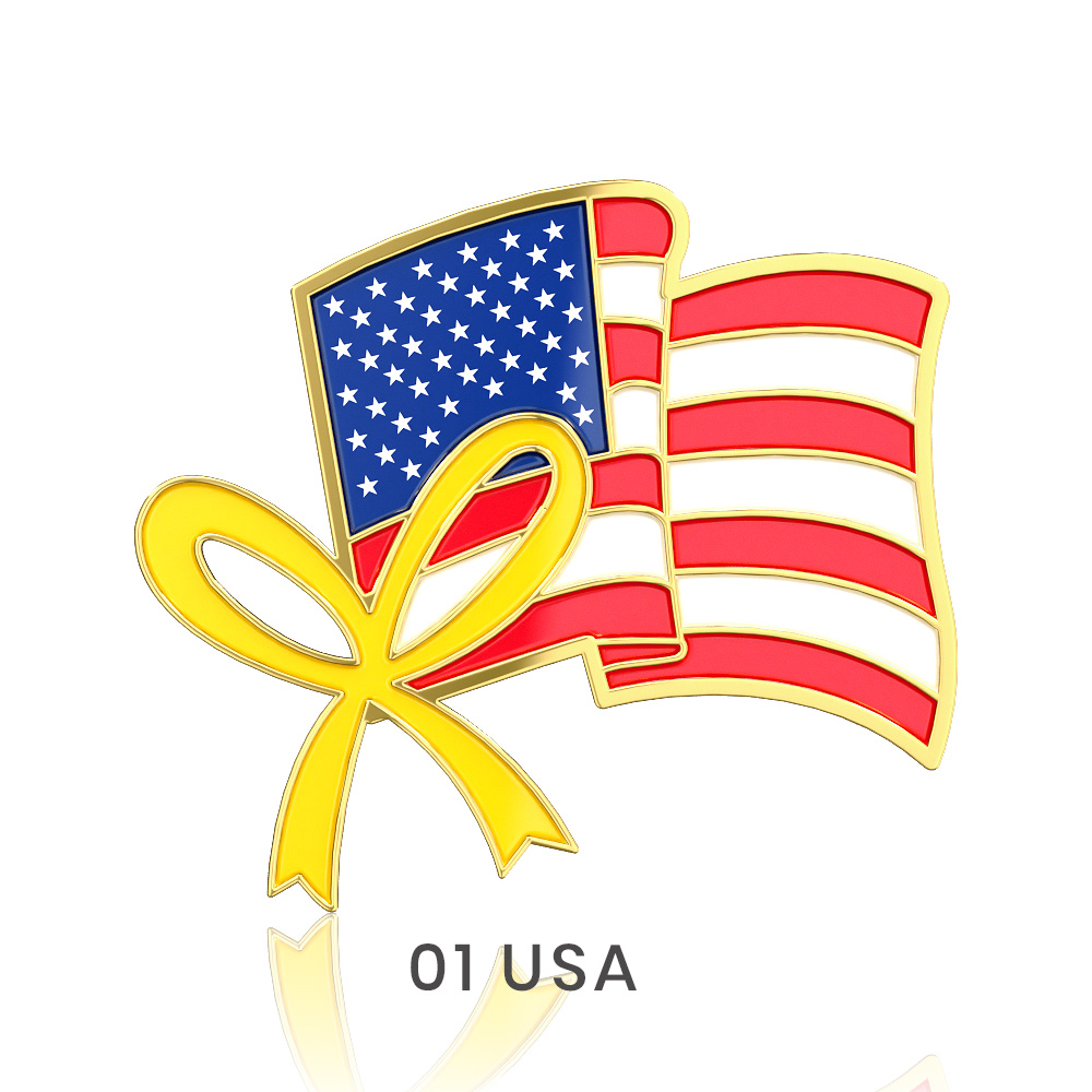 1" Stock Flag Pins 18