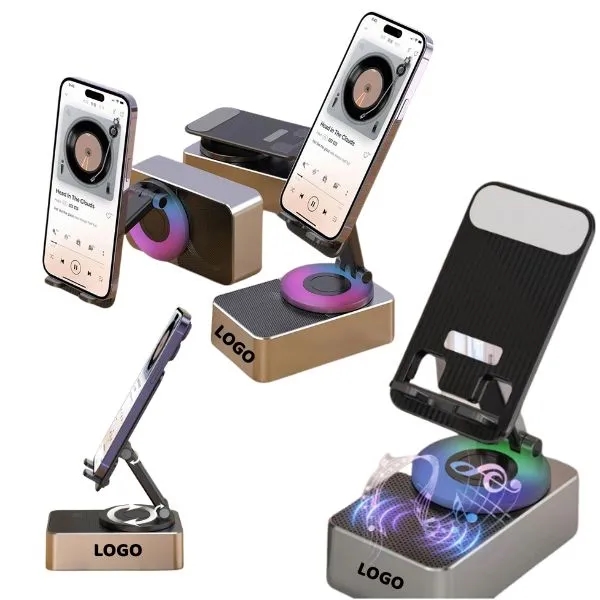 LED Phone Holder with Wireless Bluetooth Speaker Stand 6