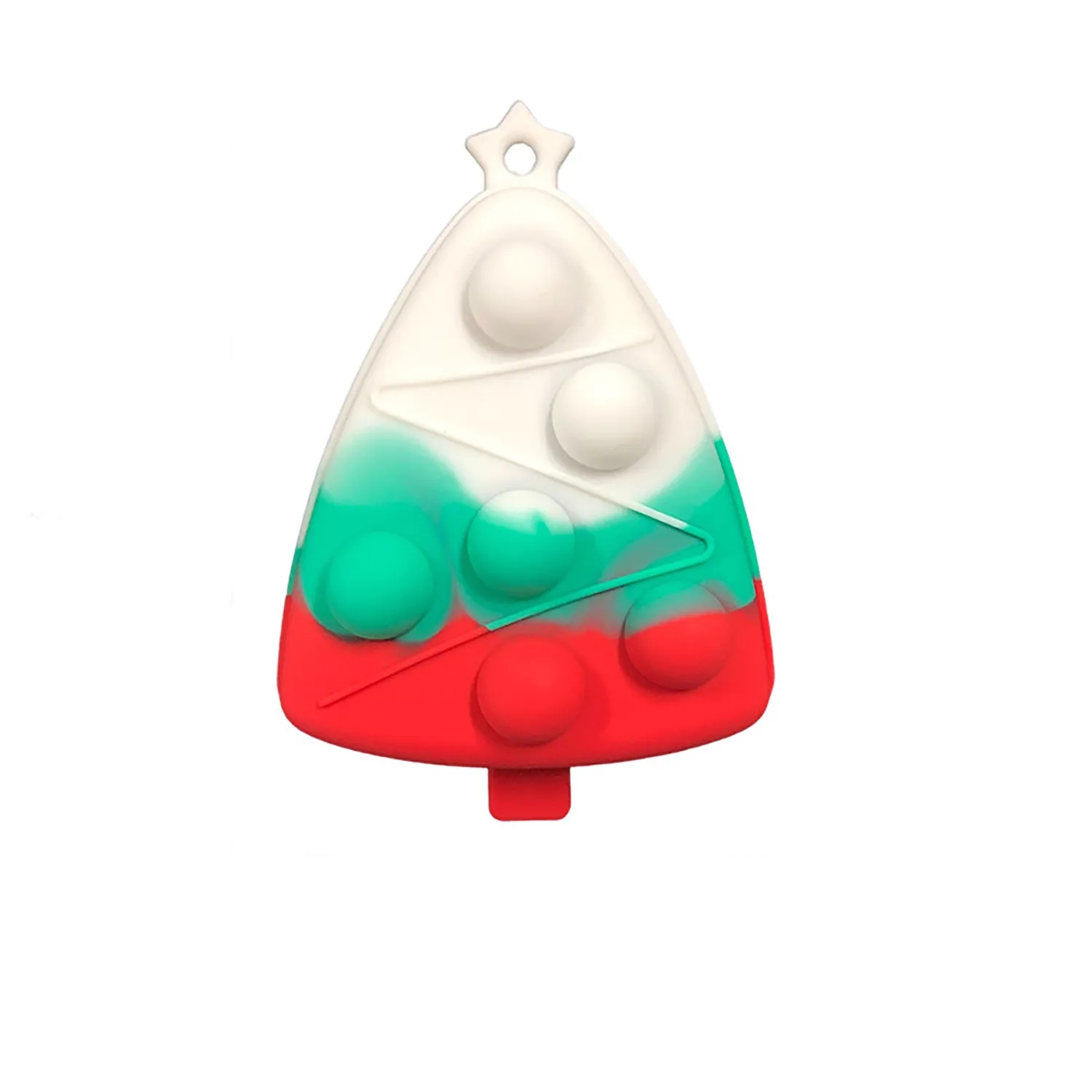 Christmas Tree Silicone Fidget Popper Stress Ball Keychains 3