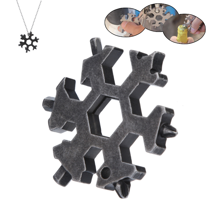 19 in 1 Snowflake Shaped Multi-tools w/ Necklace 2