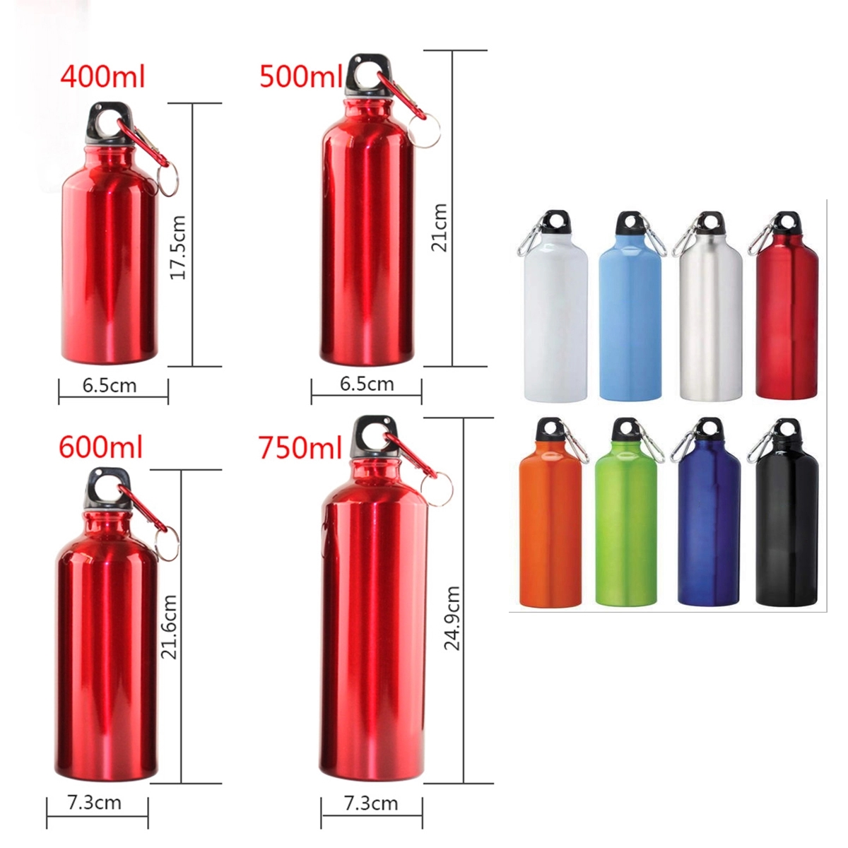 17 oz Aluminum Sports Bottle with Free Carabiner 4