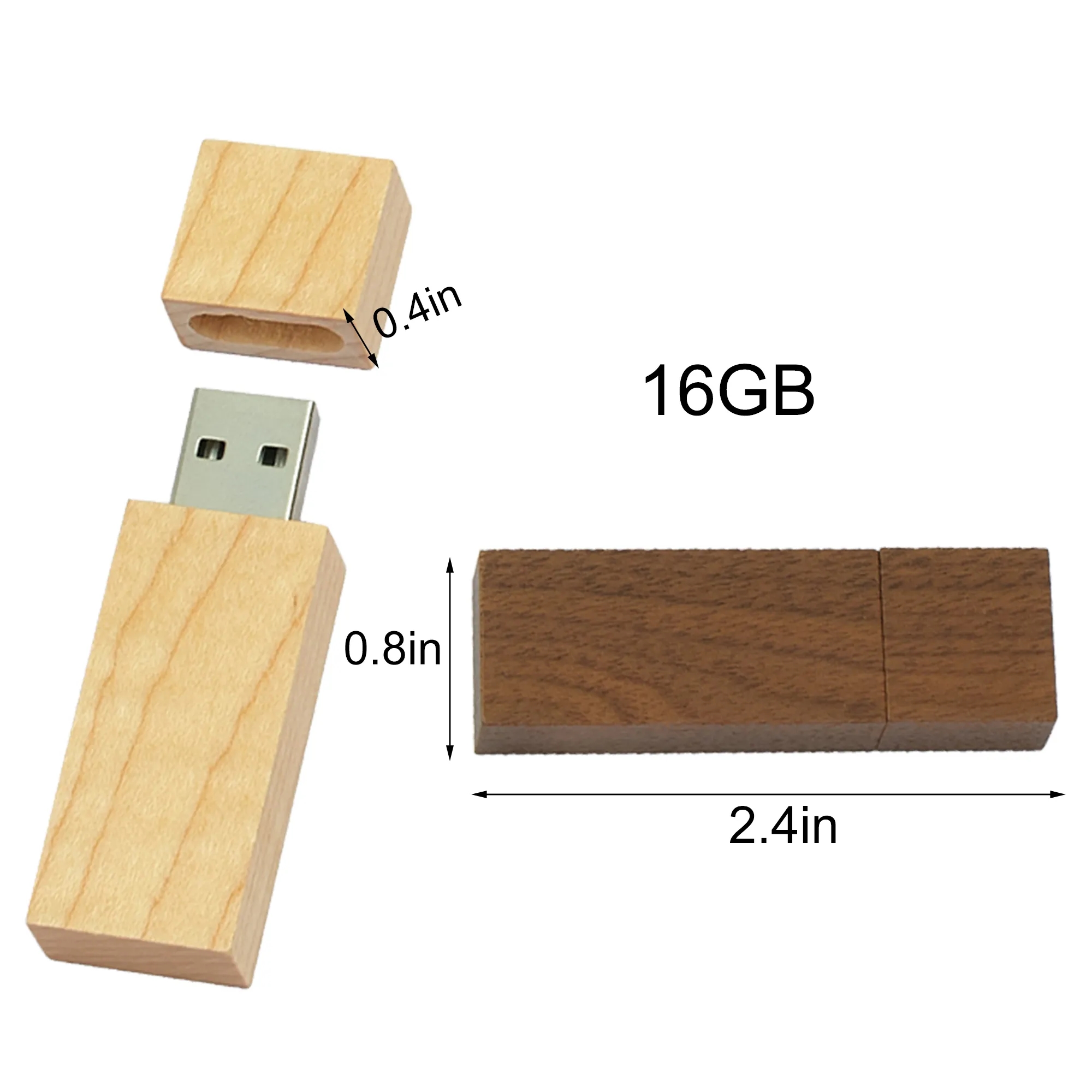 Maple Walnut Wood USB 16GB Drive 4