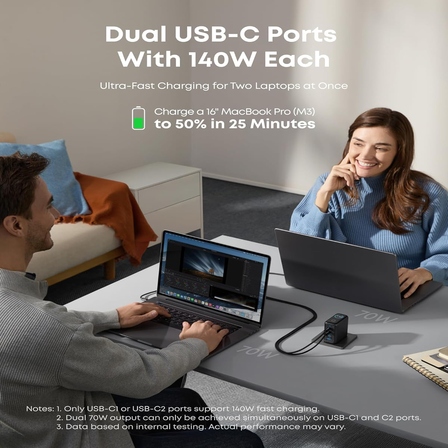 4-Port Multi-Device Fast Charging Station w/ Smart PD 5
