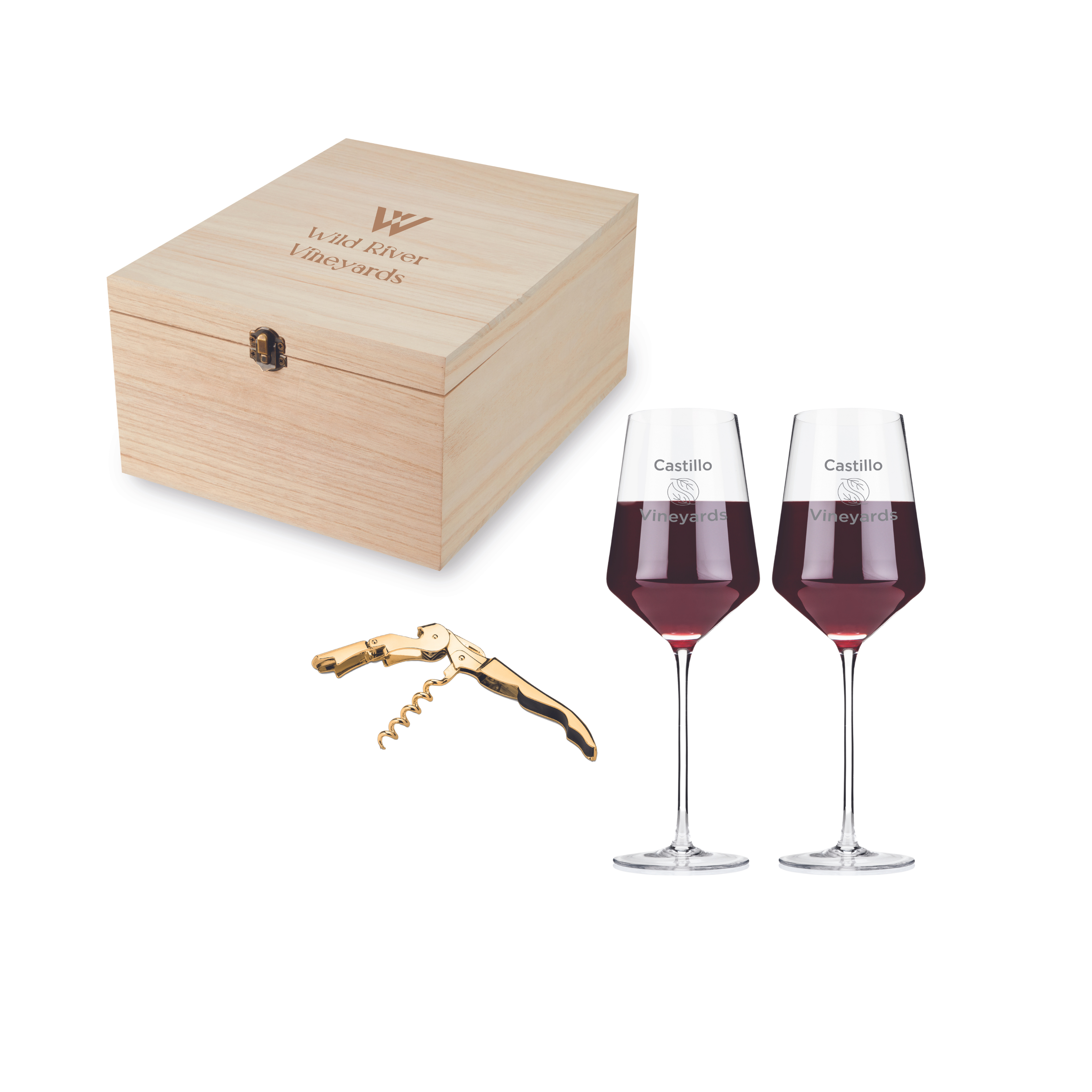 Viski® Raye Crystal Wine Glass and Corkscrew Gift Box 7