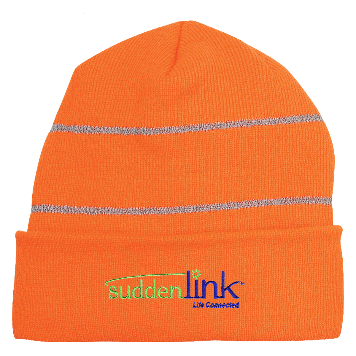 Knit Cuff Beanie With Reflective Stripes 4