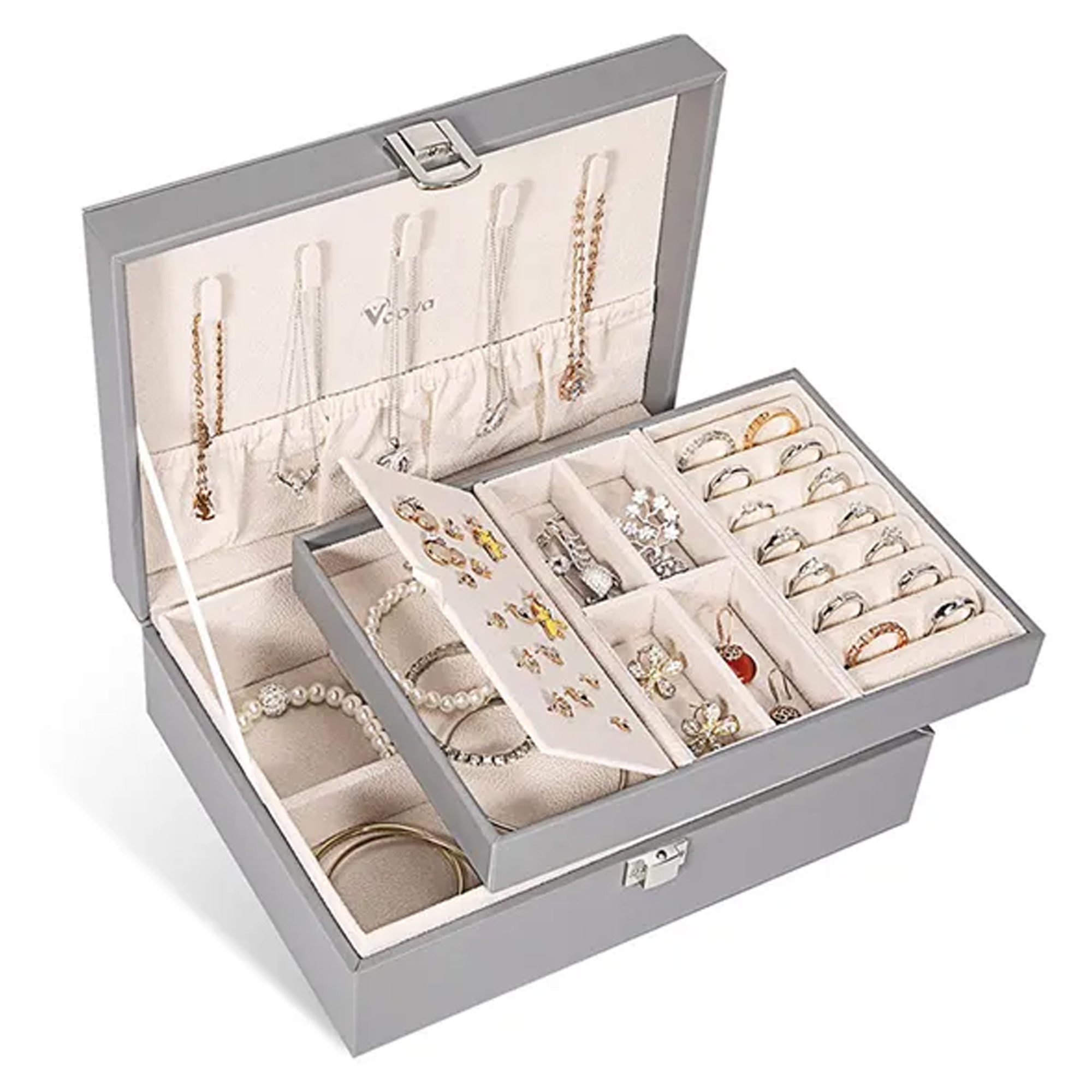 Double-Layer Jewelry Organizer Box ?C Elegant & Compact 1