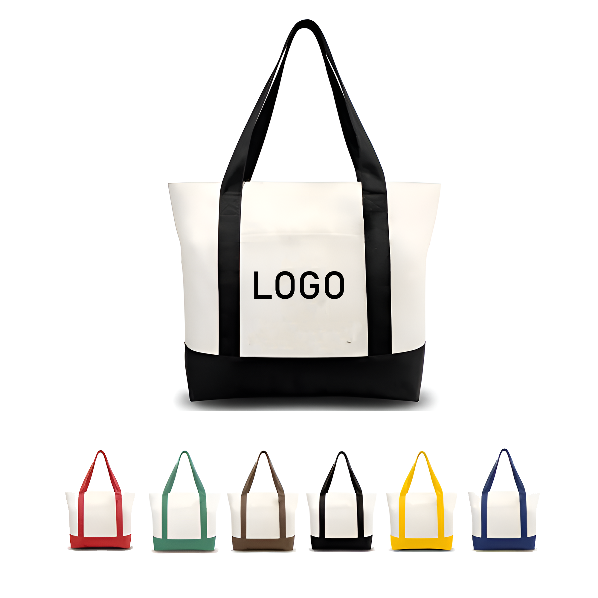 Canvas Tote Bag with Contrasting Panels, custom tote bag with logo imprint 3