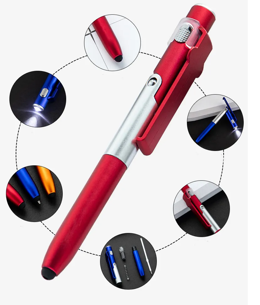 4 In 1 LED Folding Ballpoint Pen Phone Stand Holder 1