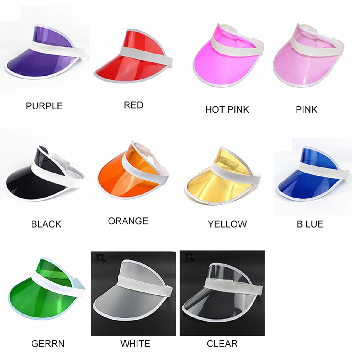 Unisex Transparent Tourist Visor Sun Clear Cap Poker Hat 3