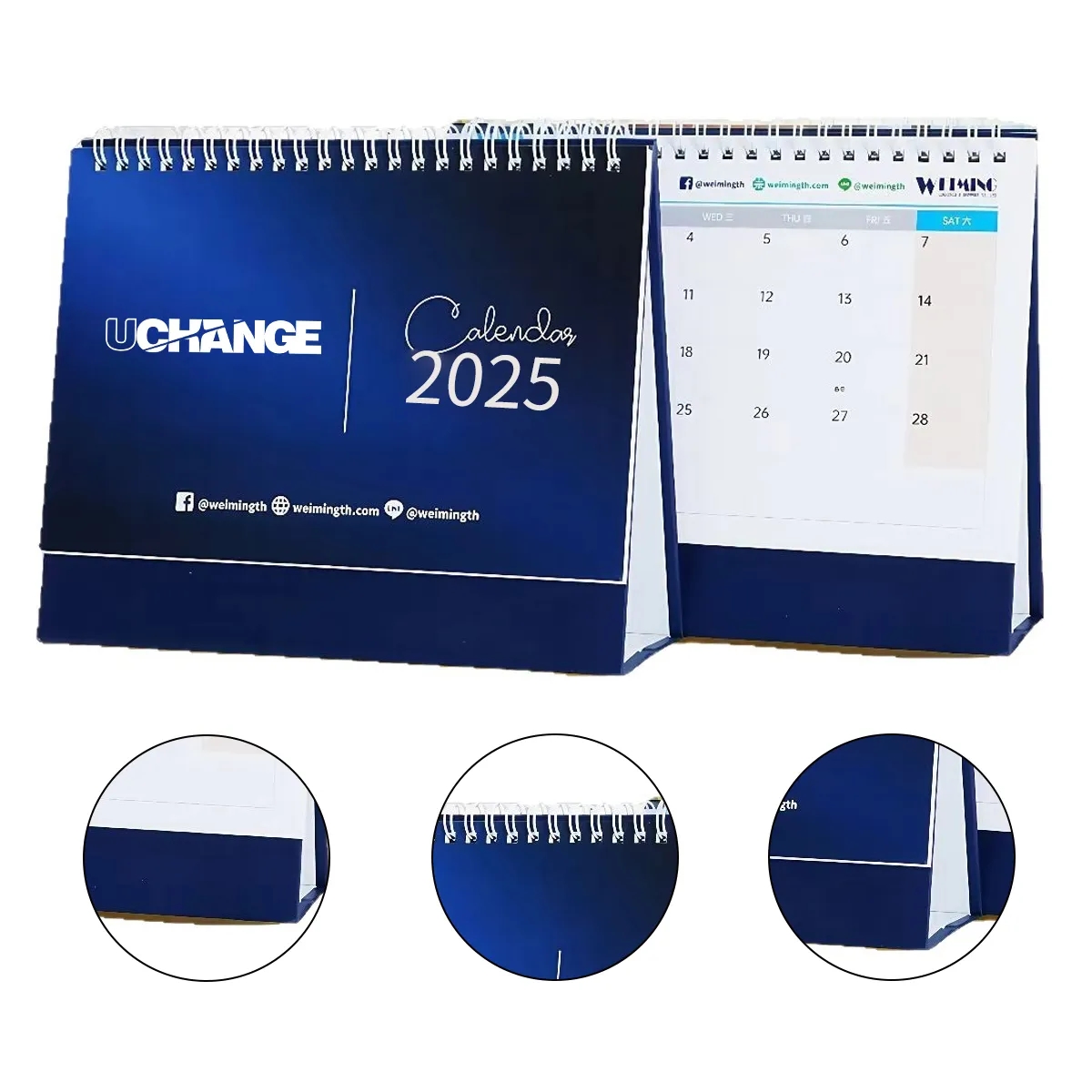 2026 Spiral Bound Tent Stand Desk Calendar 5