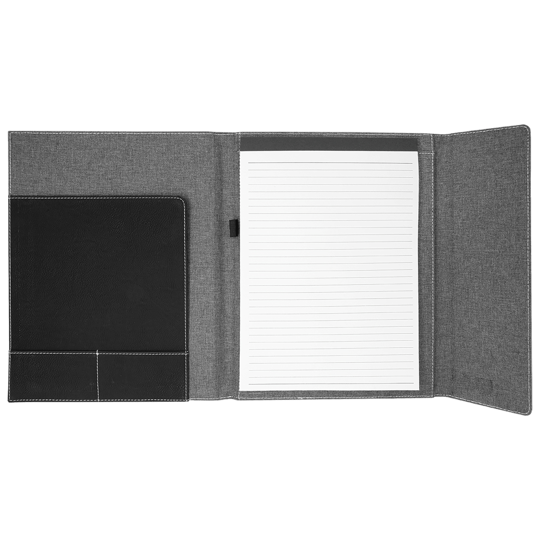 9" x 12" Black/Silver Leatherette & Gray Canvas Portfolio 7