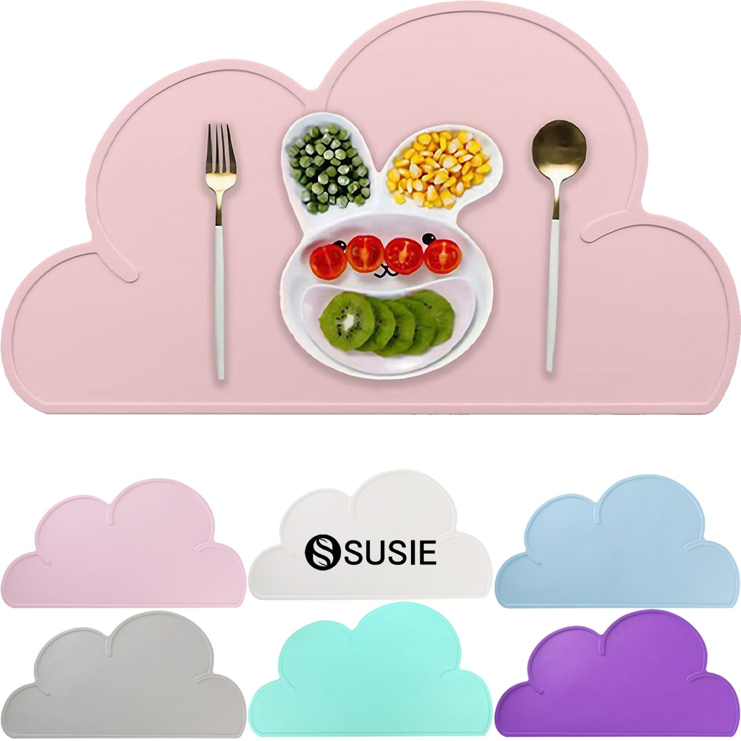 Kids Cloud Shaped Silicone Placemat 4