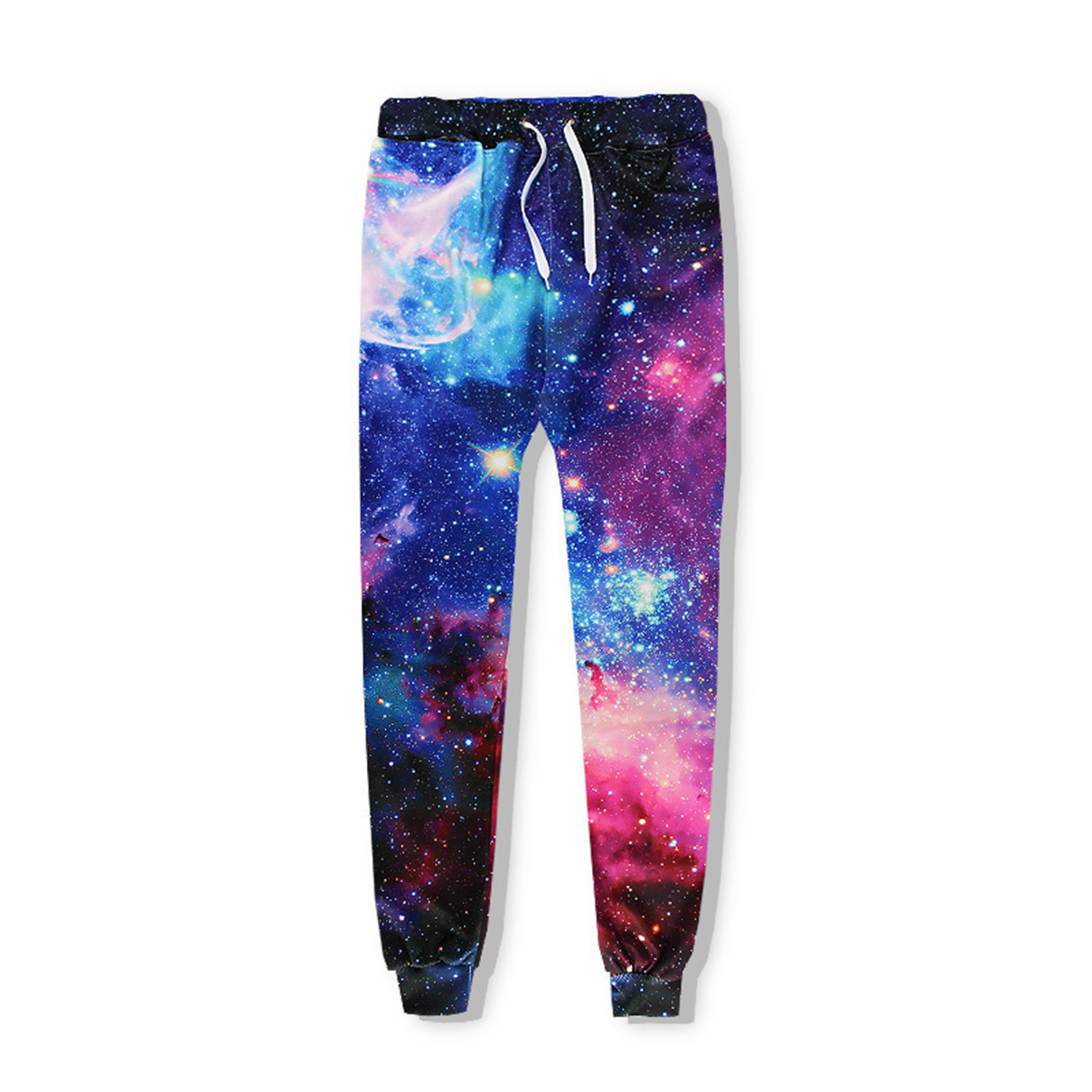 Men Drawstring Colorful Starry Sky Pattern Pants 7