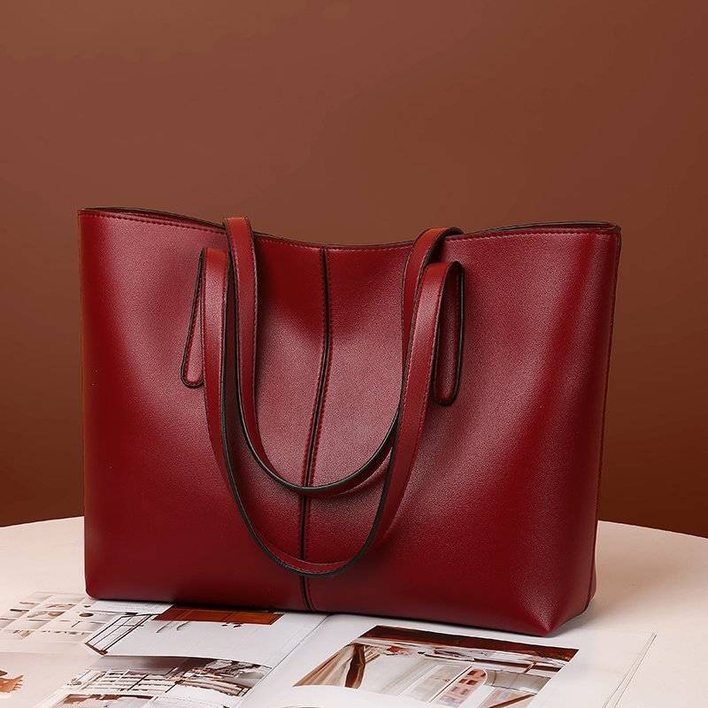 PU Leather Tote bag Retro shoulder handbag 4