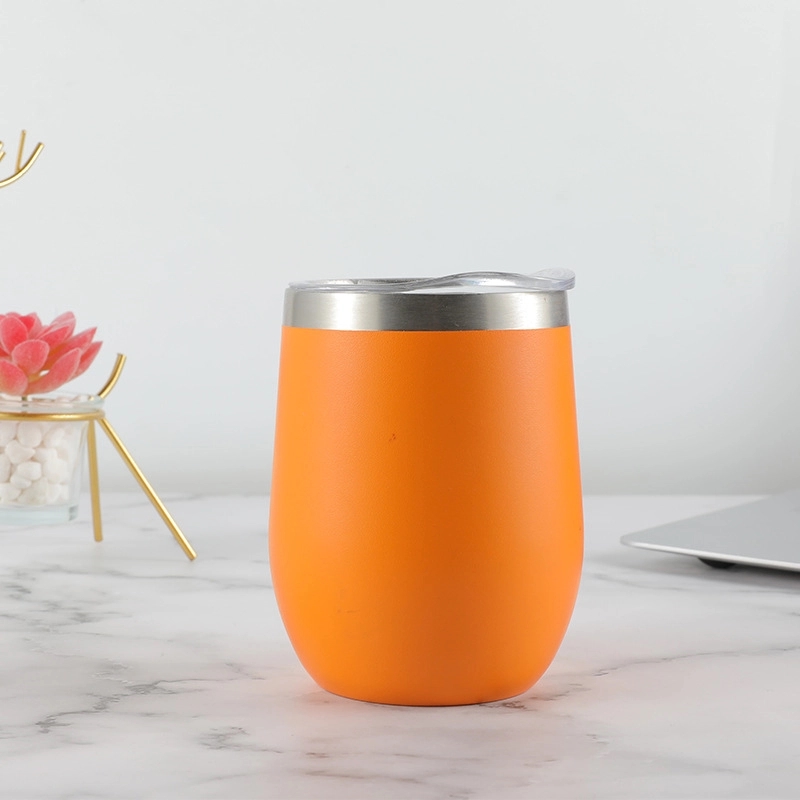 Powder Coated Stainless Steel 12 oz Wine Glass Tumbler 7