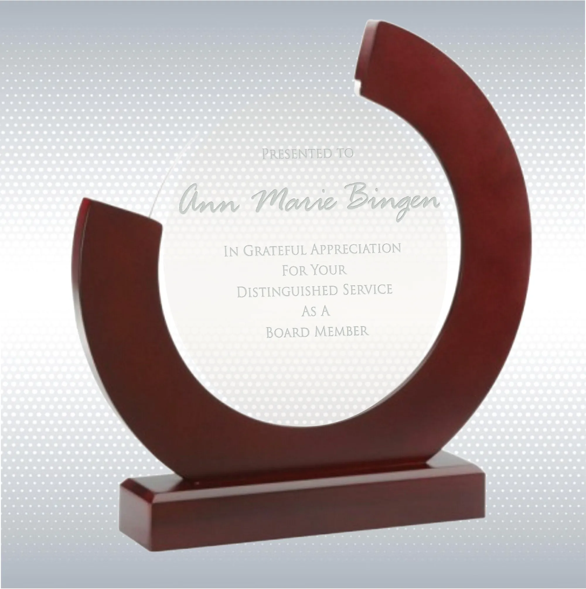 Mahogany Finish Glass Award 2