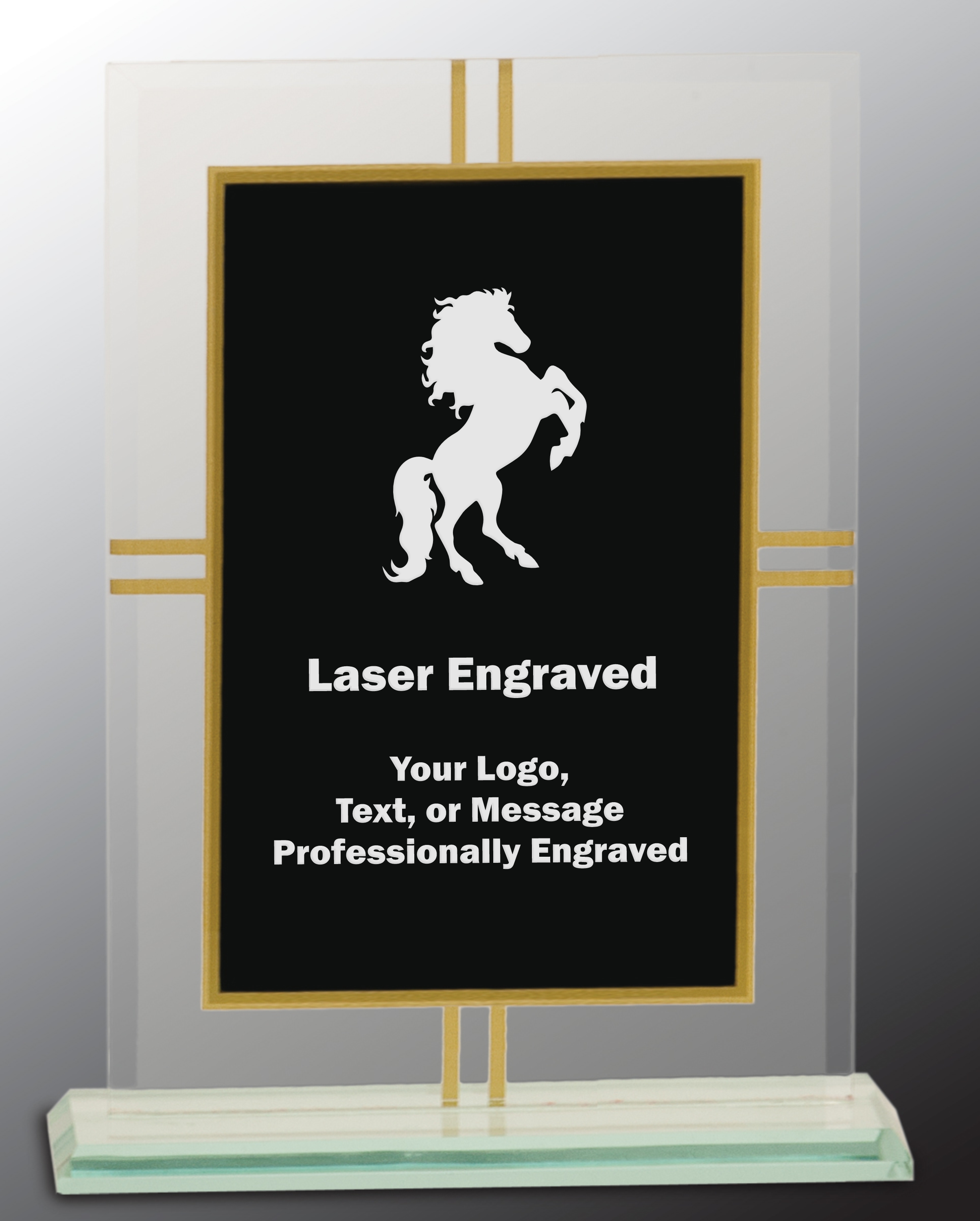 8 1/2" Contemporary Glass 4-Point Award