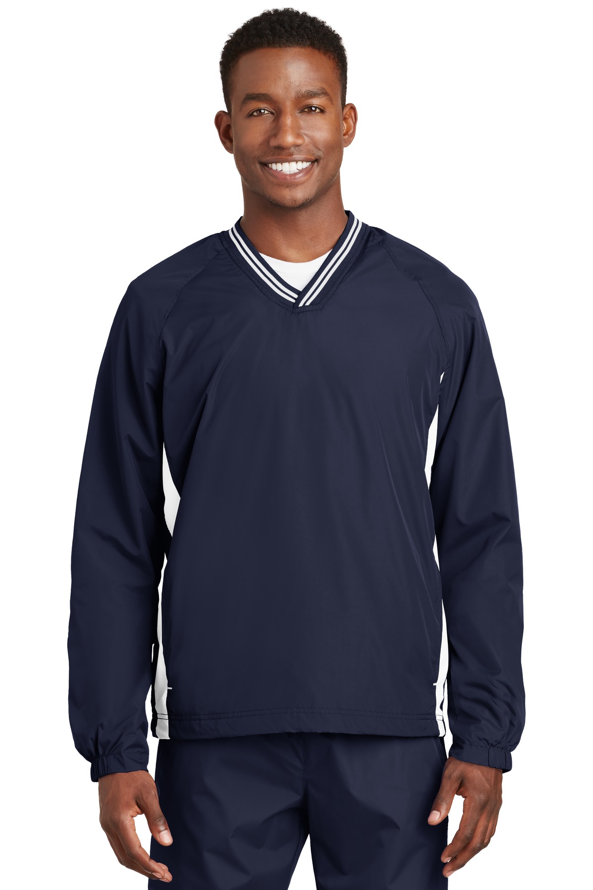 Sport-Tek Tipped V-Neck Raglan Wind Shirt. JST62 3