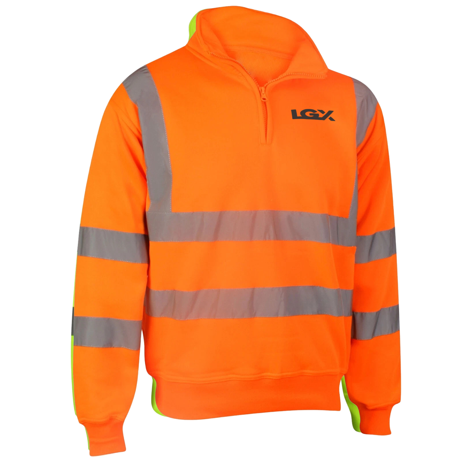 VISIPRO Reflective Safety Quarter-Zip Sweatshirt with Bands & Brace - 280G Fleece - ANSI 107-2020 Class 3