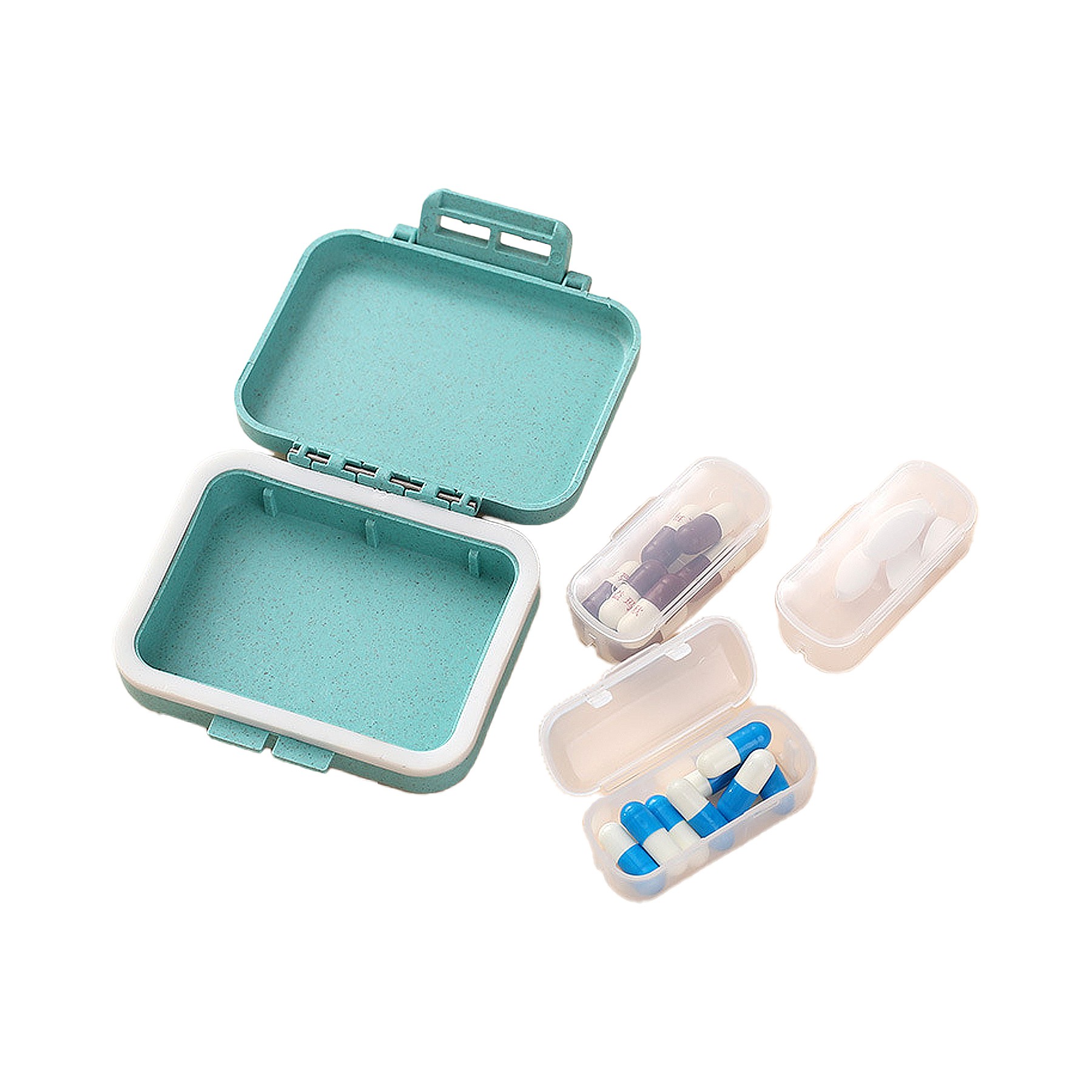 Double Sealed Environmentally Friendly 7 Day Daily Pill Case 11