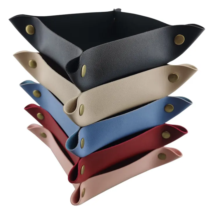Leather Storage Basket Tray 2