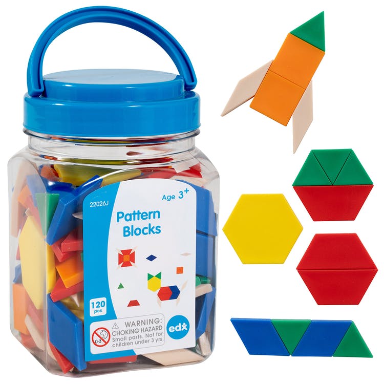 Pattern Blocks - 120 Pieces Assorted Colors 2