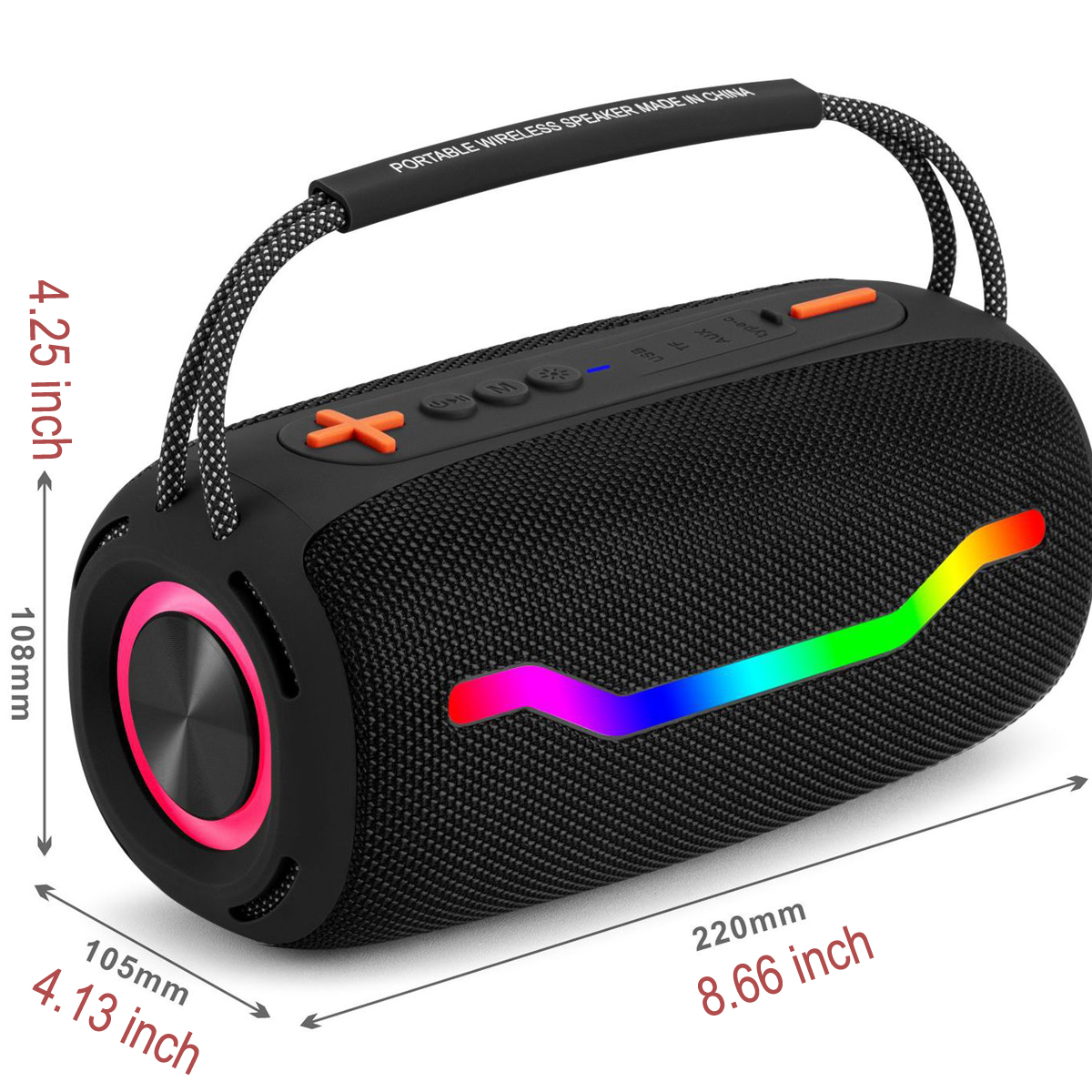 Portable Wireless Speaker with Carry Handle 2